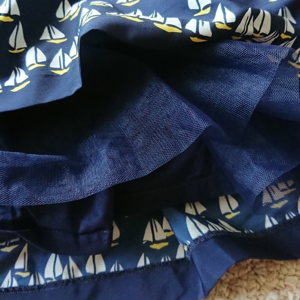 Janie and Jack Navy Blue Sailboat Print Kids Dress size 12-18M - Picture 8 of 11